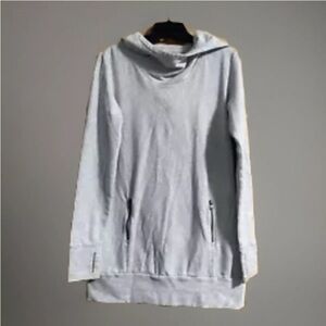 Lucy Sweatshirt Womens Small Gray Cowl Neck Pullover Ladies Hoodie Zippers